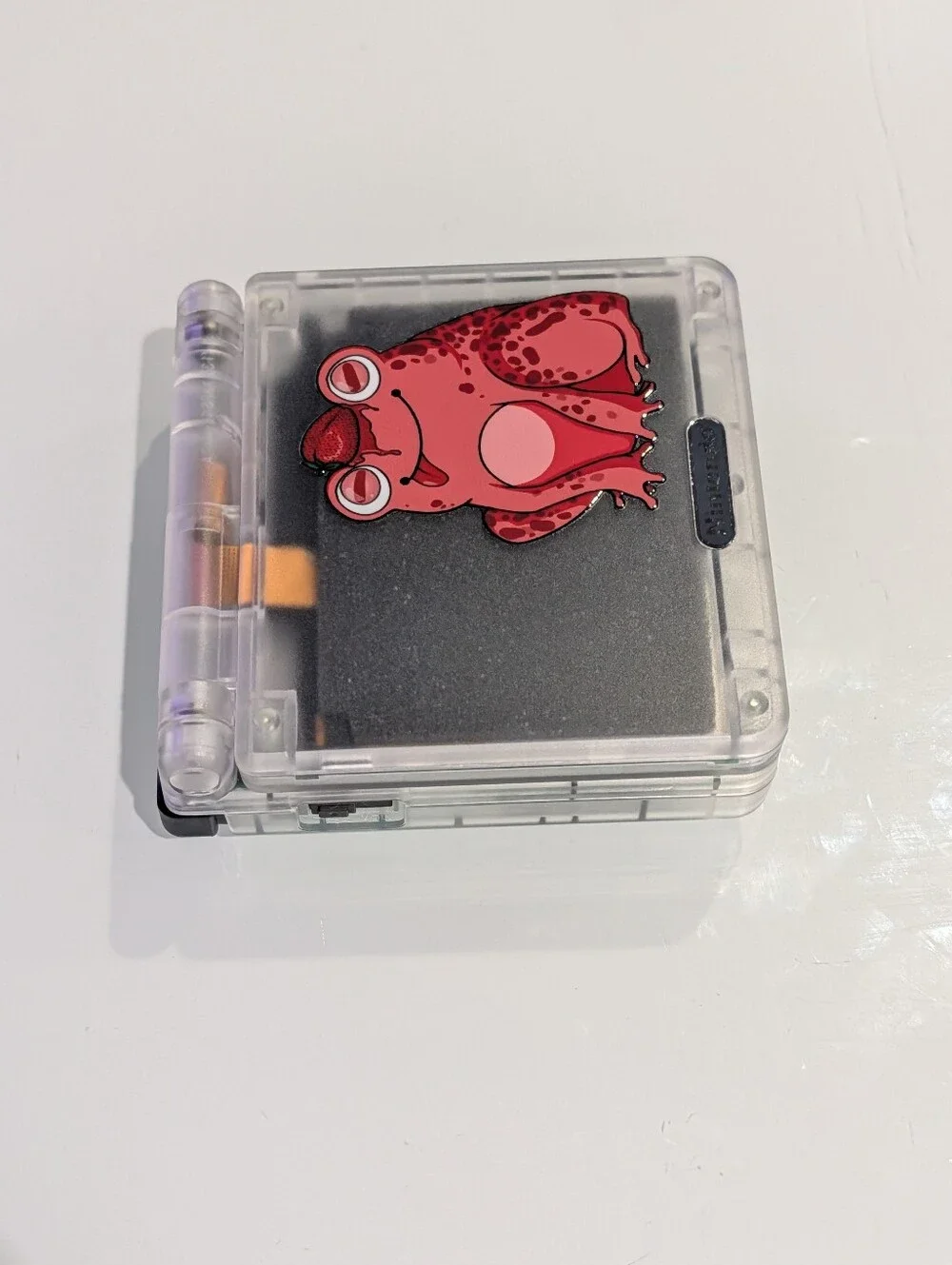 Strawberry Frog Clear Nintendo Game Boy Advance SP GBA SP with v5 IPS Screen